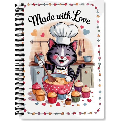 Carnet de Recette, A5 Cahier de Recettes à Remplir, Livre de Recettes à Spirale Vierge, 100 Pages/50 Feuilles Cahier Recette Cuisine, Idéal Cadeau pour Passionnée de Cuisine