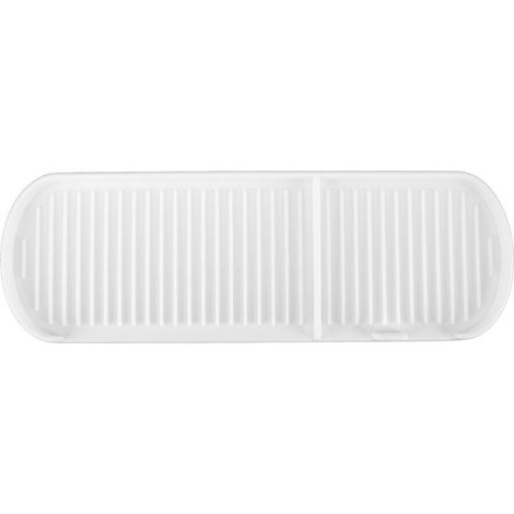 Plateau de Drainage en Silicone de qualité alimentaire, tapis de séchage de vaisselle à fond givré antidérapant pour salle de bain blanc. (1/5)