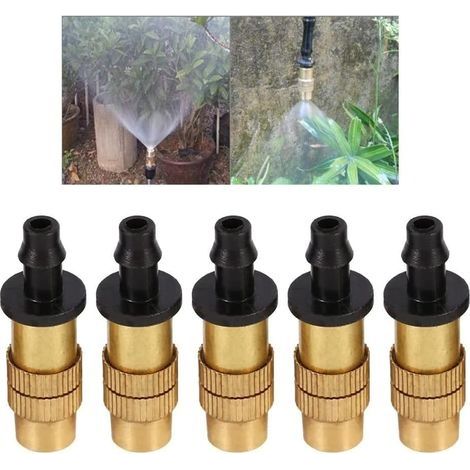 5Pcs Arroseurs d'irrigation Réglables, Buse de Pulvérisation en Laiton Cuivré Arrosage des Goutteurs pour la Serre de la Pelouse (1/5)