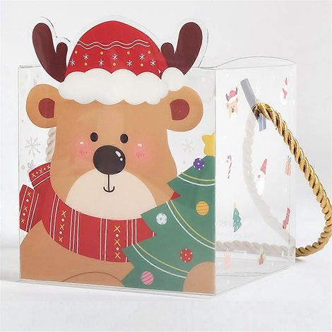 20 Stück quadratische, transparente PVC-Geschenkboxen für Süßigkeiten und Geschenke – Weihnachtsverpackung (1/5)