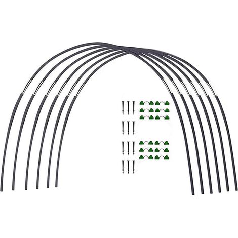 Kit de pneus de serre pour le jardin, kit de barres pliables en fibre de verre pour le jardin, support pour serre, tunnel de plantes (1/5)