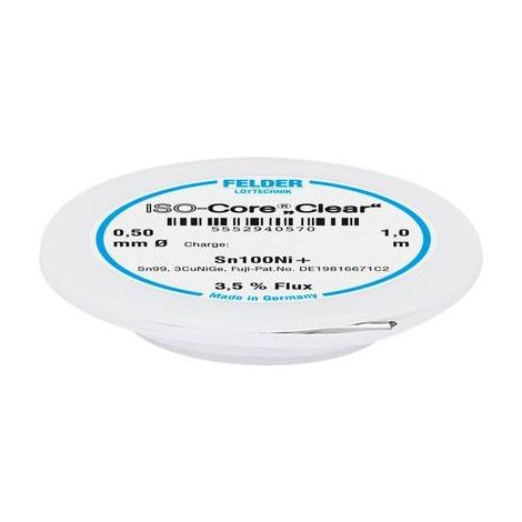 Felder Löttechnik ISO-Core Clear Bobina de estaño 1 m incoloro