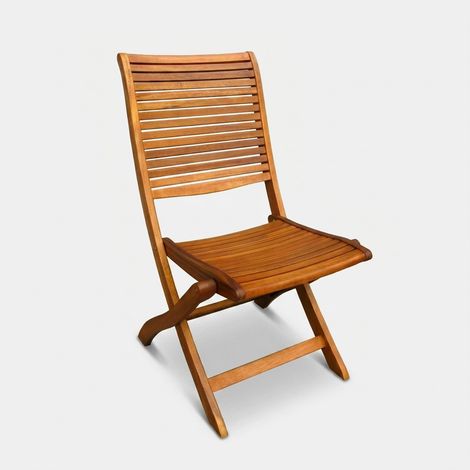 Chaise pliante de pays en bois en bois en bois extérieur (1/4)