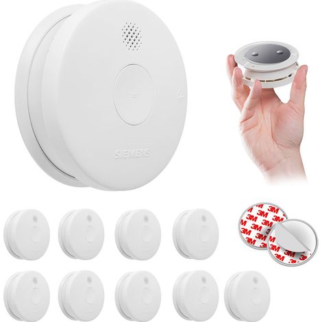 Lot de 10 détecteurs de fumée NF Autonomie 5 ans Garantie 3 ans - 5TC1292-6 + supports aimantés