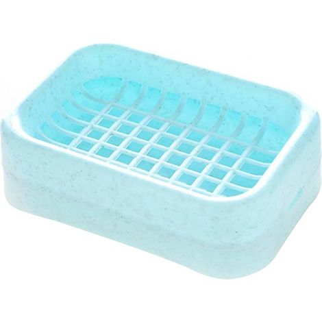 Porte Savon En Plastique Avec Cadre De Drainage Pour Salle De Bain Toilettes - Bleu - 1 Pièce (1/2)