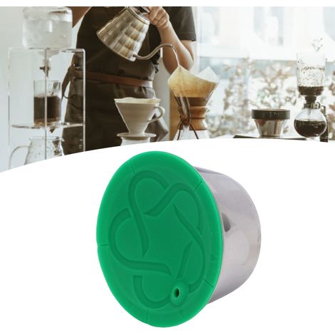 Cápsula de café reutilizable para máquinas Dolce Gusto, filtro de cápsula recargable de acero inoxidable y silicona con prensador, cepillo y cuchara, 53 x 37 x 37 mm (1/5)