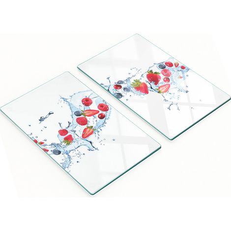 Tablas decorativas de vidrio para servir aperitivos, frutas y agua (2 x 30 x 52 cm) (1/5)