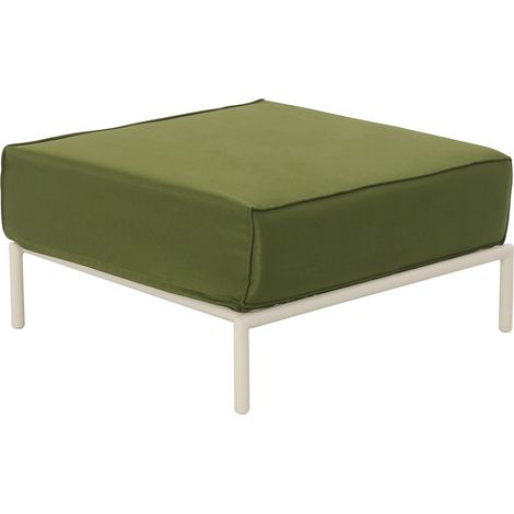 Pouf pour salon de jardin modulable en tissu vert kaki - Patio