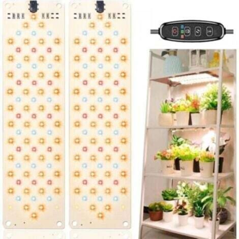 (2PCS) Lampe de plante LED, lumière de plante, 540 LED lumière de plante élèvent le spectre complet de la lumière pour les plantes d'intérieur avec minuterie, 10 types de luminosité