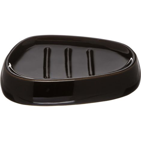 Porte Savon Galet 12cm Noir (1/2)