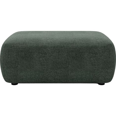 Pouf en tissu texturé vert sapin DAVISO (1/3)