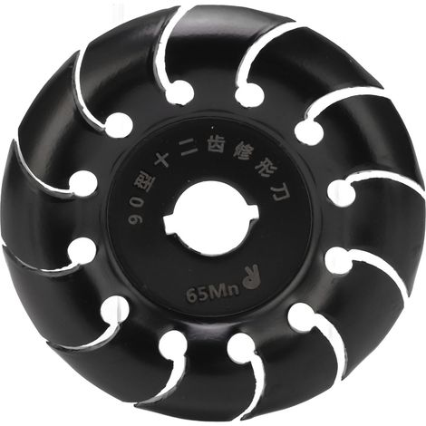 90mm 12 Teeth Angle Grinder Disc Wood Carving Grinding Polishing Wheel for Woodworking Black