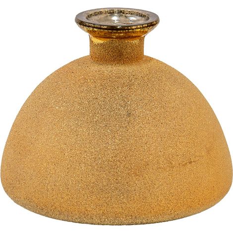 Vase en Verre Doré Design Élégant pour Décoration de Table, Salon et Intérieur - 17 x 14 cm - PANGIVO