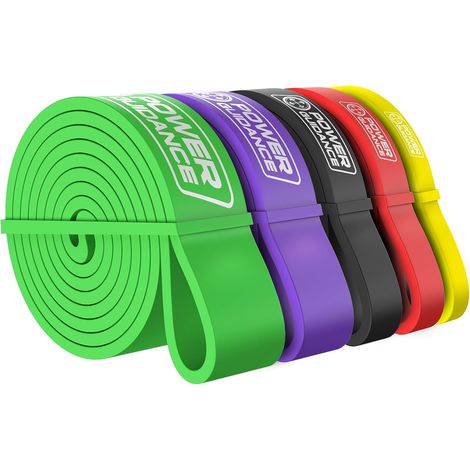 5 Piece Elastic Sports Band, Elastic Sports Bands for Bodybuilding, Fitness, Pilates, Yoga, Workouts, Storage Pouch Included (1/5)