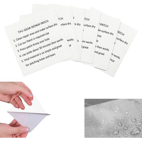 Aufblasbarer Flicken – 6er-Pack – Transparentes TPU – Wasserdichte Reparatur – Für Pool und Spielzeug – 3,5 x 3,5 cm (1/5)