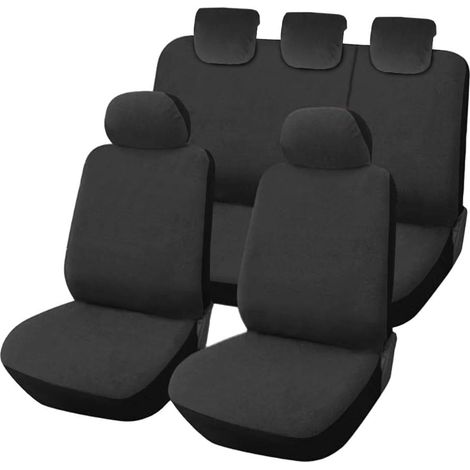 Lupex shop - Coprisedili Auto Compatibili per Panda 2a e 3a serie, Made In Italy, anteriori, e posteriori intero, tessuto poliestere - Grigio scuro