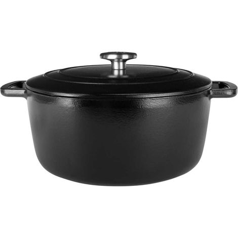 Cocotte avec couvercle - COSY & TRENDY - FONTESTIC - Fonte émaillée- Ø24 cm - 4,6 L - Tous feux dont induction - Noir (1/4)