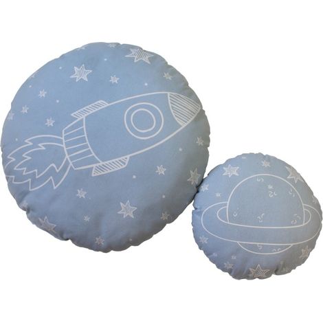 Set di 2 cuscini cotone blu 30x30/50x50cm