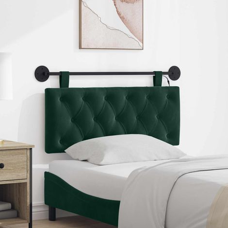vidaXL Cabecero colgante Verde oscuro Terciopelo (1/5)