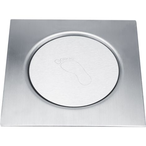 Desagüe de piso de acero inoxidable accionado con el pie para baño, inodoro, garaje o sótano (3) (1/5)