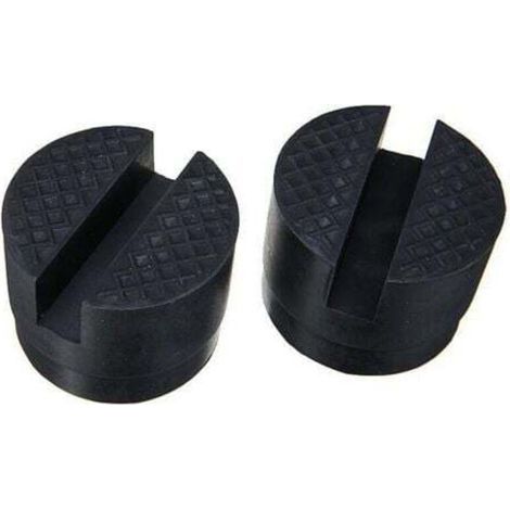[JAMAIS UTILISÉ] (Noir, 2 pièces) Coussinets en caoutchouc pour cric hydraulique de voiture, protection solide du dessous de caisse lors du levage de la voiture, diamètre de 48 mm (1/3)