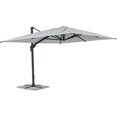 Parasol rectangulaire 4x3 m Austin avec mât latéral en aluminium Anthracite - Gardenia (1/5)