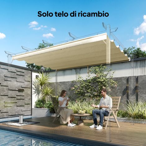 Ersatzdach für 3x4m Gartenpavillon/Pergola aus Polyester, Creme