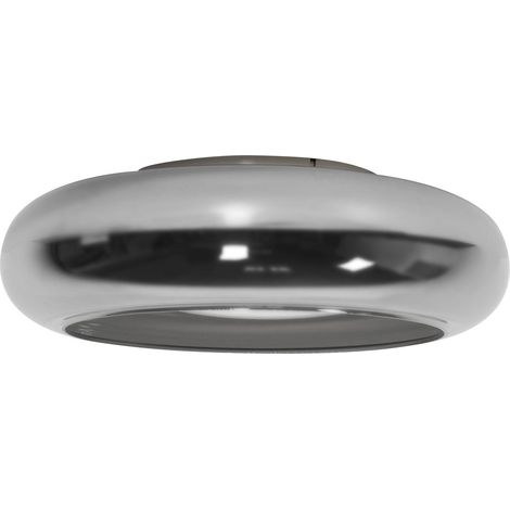 Lampada da soffitto con luci LED integrate paralume in vetro grigio a forma di anello Nith (1/5)