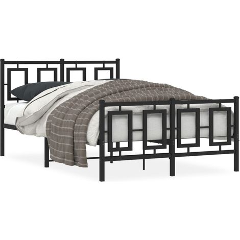 Maison Exclusive - Cadre de lit métal sans matelas avec pied de lit noir 120x190cm (1/5)