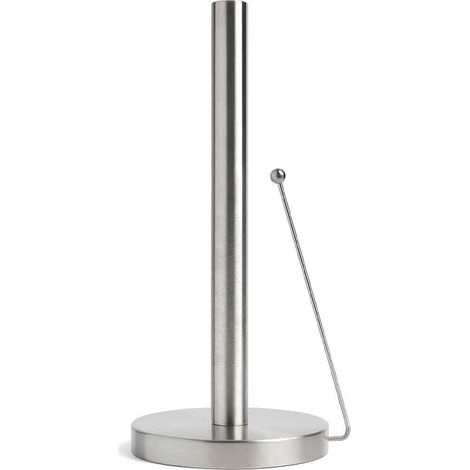 Porte Essuie-Tout sur Pied, Support Stable avec Bras Anti-Roulement, Dérouleur Papier Cuisine, Accessoire Argent (1/5)