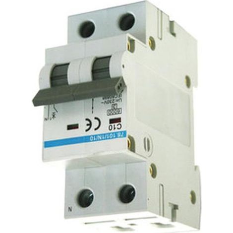 Interrupteur magnéto-thermique 1P+N 20 A 6 kA Classe C pour protection des circuits électriques et prévention des surcharges.