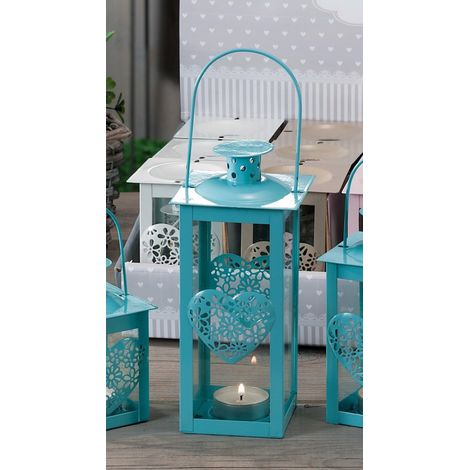 Lanterna portacandela porta te-light in ferro 19,5 cm 4 Colori