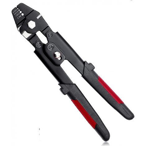 BEBUSINGOTO 10 Zoll Crimpzange – Angelzange aus Stahl – Crimpwerkzeug aus Kupfer und Aluminium – Crimphülsen 0,1–2,2 mm