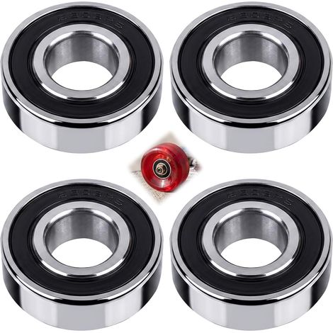 4PCS 6203 2RS Steel Ball Bearings, 17 mm x 40 mm x 12 mm, Double Shielded Deep Groove Ball Bearings for Motors, Machines, and Various Mechanical Devices (1/5)