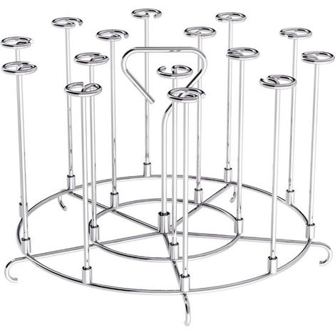 Support à brochettes pour grillades, compatible avec Instant Pot et Ninja Foodi, ensemble d'accessoires pour friteuses à air chaud de 8 litres, grille en acier inoxydable Ø 18 cm (1/5)