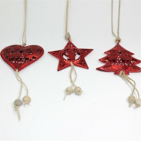 Addobbi natalizi metallo per di Natale di natale natalizio da decorazioni rosso 25 cm (1/5)