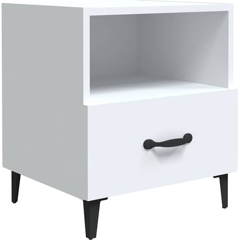 Maison Exclusive - Comodino Bianco in Legno Multistrato (1/5)