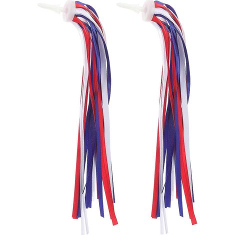 paire de rubans décoratifs à pompons pour guidon de vélo enfant-28CM
