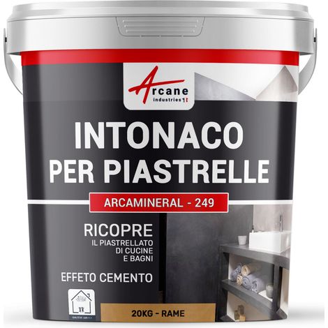 Intonaco per piastrelle del bagno e cucina, su pavimento e pareti - ARCAMINERAL - 20 kg (circa 13 m²) Rame - ARCANE INDUSTRIES