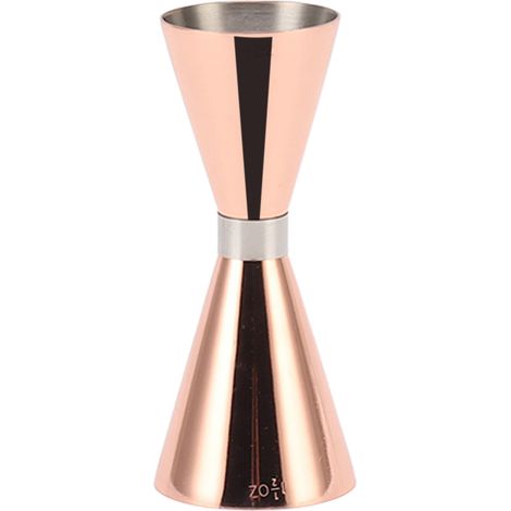 Doseur à cocktail double embout en acier inoxydable 304 avec graduation, couleur or rose, idéal pour les fêtes à la maison. (1/5)