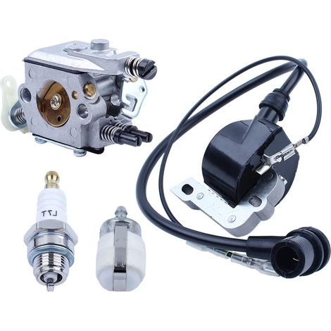 Kit de carburateur bobine d'allumage bougie pour tronçonneuse Husqvarna 50 51 55 Rancher Remplace Numéro de pièce 503 28 15 04 503281504 Remplace carburateur pour Wt 170 1, Wt 170 (1/5)
