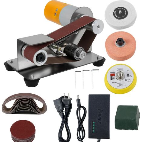 Ponceuse à Bande Mini 3-en-1 – Meuleuse Électrique avec Affûteur de Couteaux et Machine de Ponçage pour Bricolage (1/5)