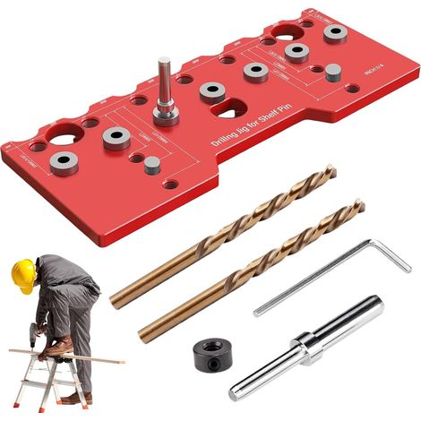 Localisateur de guide de perçage, kit de gabarit de trou de poche Forage de Outils de travail du bois pour le perçage, Guides de menuiserie, outil d'angle de (1/5)