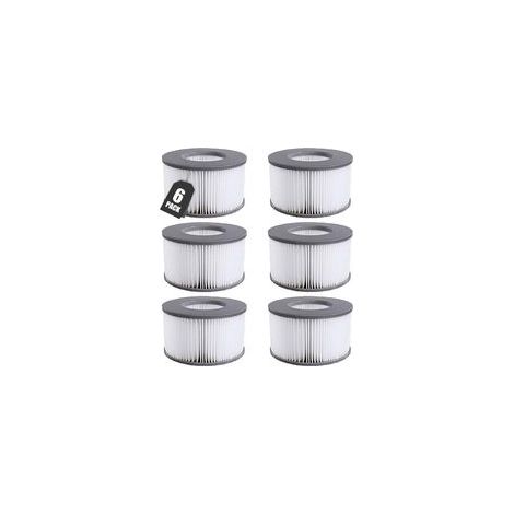 Applicable Filtre Spa Lite pour Mspa, 6 pcs Filtre pour Whirlpool MSpa à Partir de 2026, Filtre pour Mspa Lite, Cartouche de Filtre à Eau pour Piscines Gonflables, Bains à Remous et Spas (1/5)