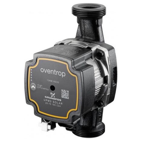 OVENTROP Pompe à haute efficacité 180 mm avec filetage de raccordement G 1 1/2 pour Regusol-180 DN 25, Grundfos UPM3 W3 Solar 25-75 PWM C 180, 1367259