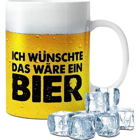 Cadeau de fête des pères pour papa - Tasse avec inscription en allemand « Ich wünschte das wäre ein Bier, Herrentagsgeschenke Männertag Geschenke für Männer » - Cadeau d'anniversaire (1/5)
