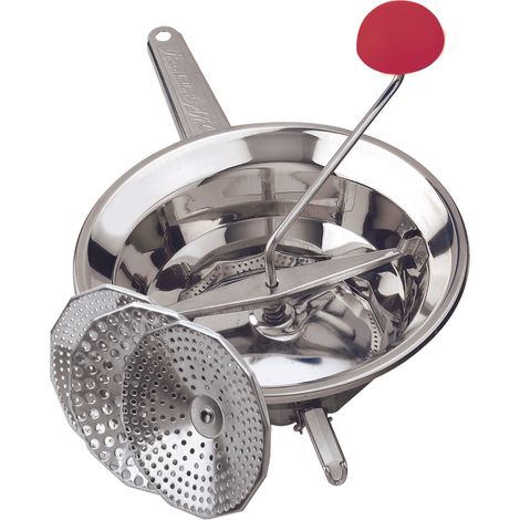 Moulin à légumes inox 18/10 avec 3 filtres interchangeables – Diamètre 20 cm – 3 pieds rabattables pour stabilité – Reber (1/2)