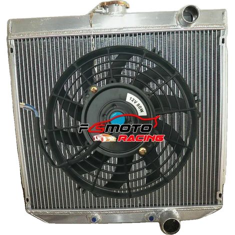 Radiador, material de aluminio, tamaño del núcleo de 52 mm, compatible con Ford Falcon XR XT XW XY, aumento de capacidad del 30 %, soldado con TIG. (1/5)