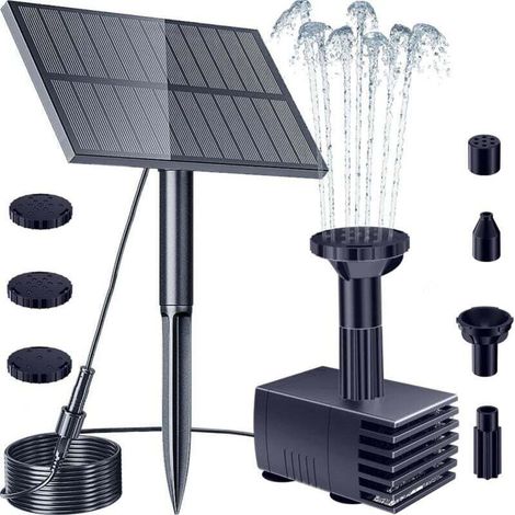 Fontaine solaire carrée 1.5W - Prise au sol - Pour cour et rocaille - Aménagement paysager aquatique