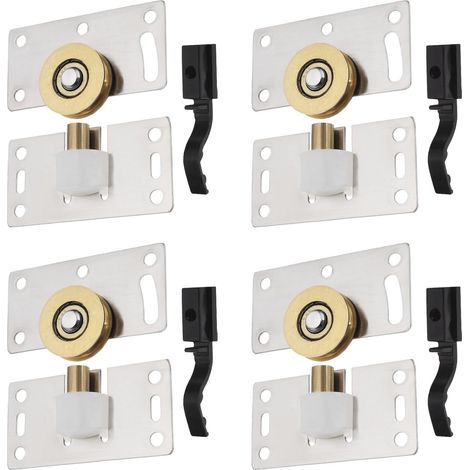 4 juegos de rodillos de acero inoxidable para puertas correderas, herrajes para puertas correderas, herrajes para muebles, armarios y ventanas. (1/5)